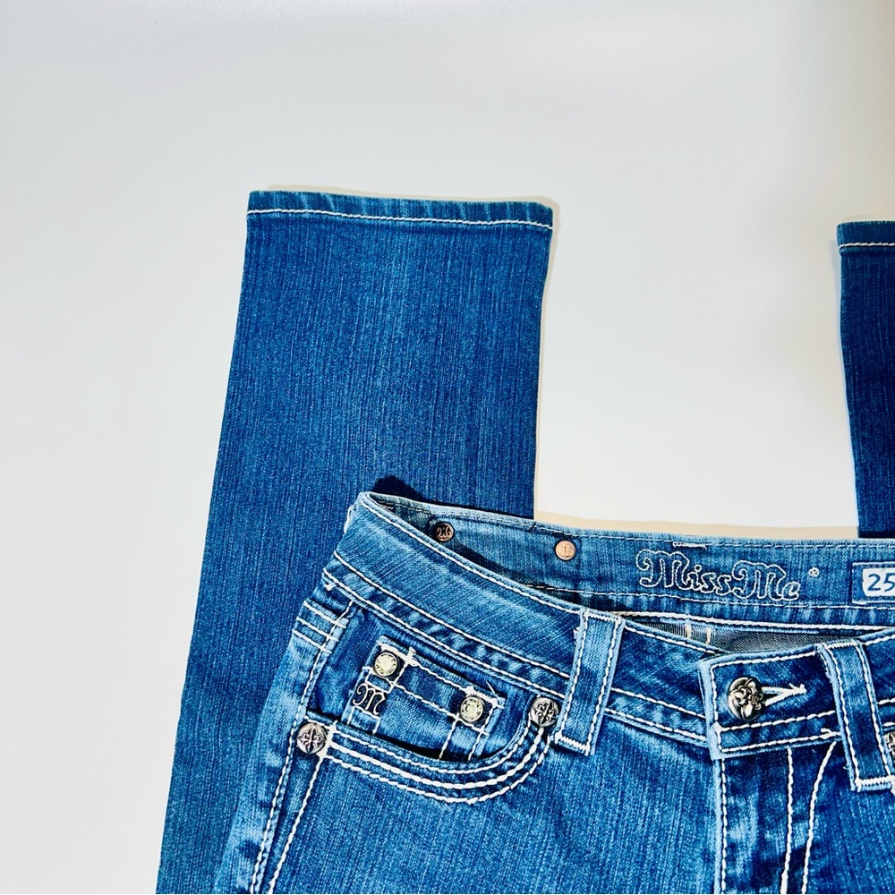 Miss Me jeans JE5685T2L straight leg jeans embellished pockets women Size 25 - Picture 6 of 10
